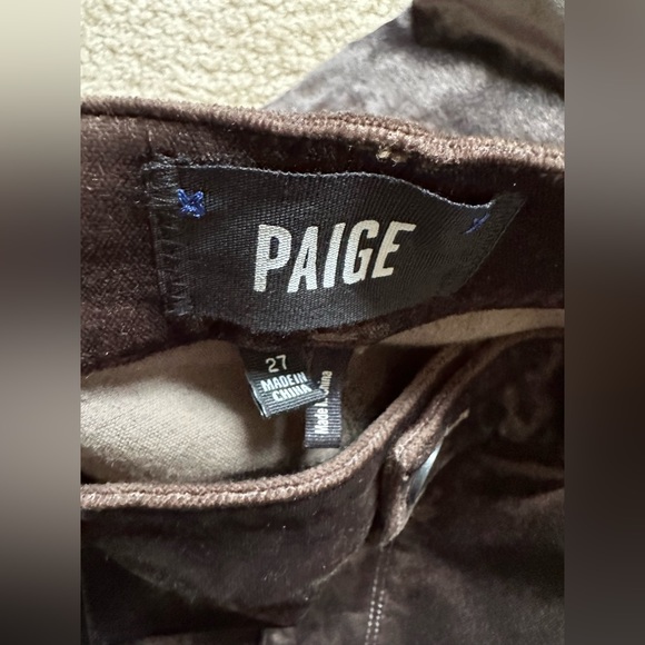 NWOT Paige women’s colette Flared Velvet Pants brown - Picture 7 of 9